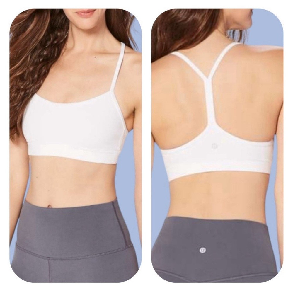 Lululemon size 6 white flow Y sports bra